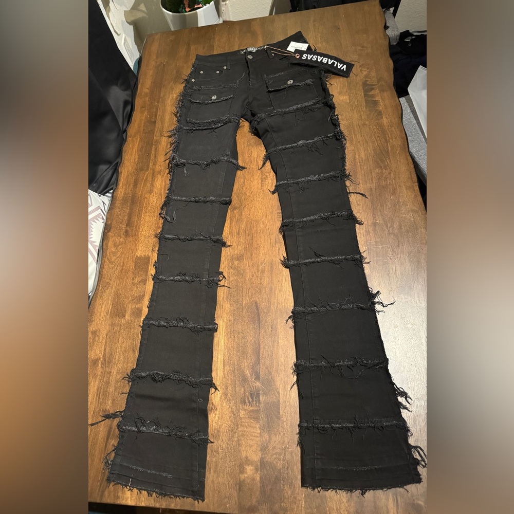Valabasas “PHOENIX 2.0” Black Washed Stacked Flare Jean × 1